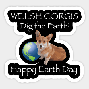 Corgi Happy Earth Day T-Shirt Sticker